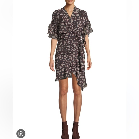 IRO Link Flounce Hem Wrap Dress